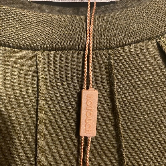 Boho Blouse Pleated Bodice Delicate Olive Crew Neck Lace long sleeves New w/ tag - Picture 8 of 11